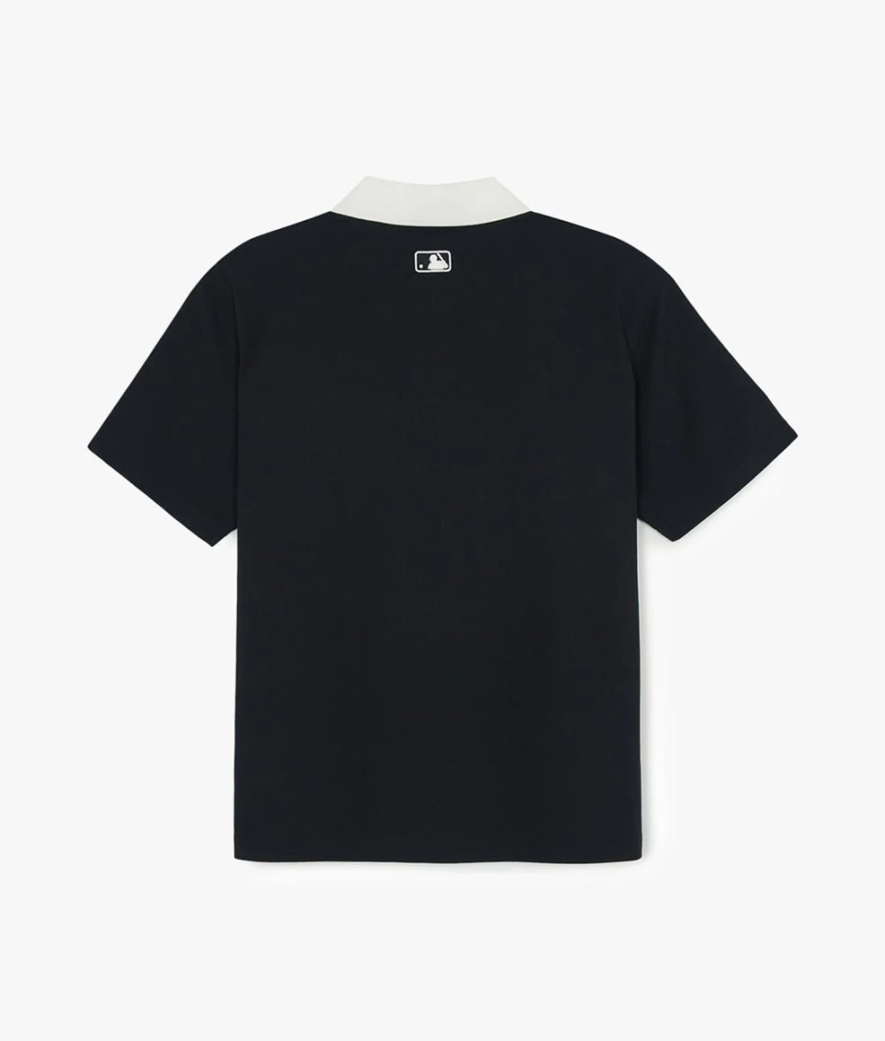 Áo Polo Unisex MLB Basic Small Letter Comfortable Fit Collared New York Yankees Black - góc khác