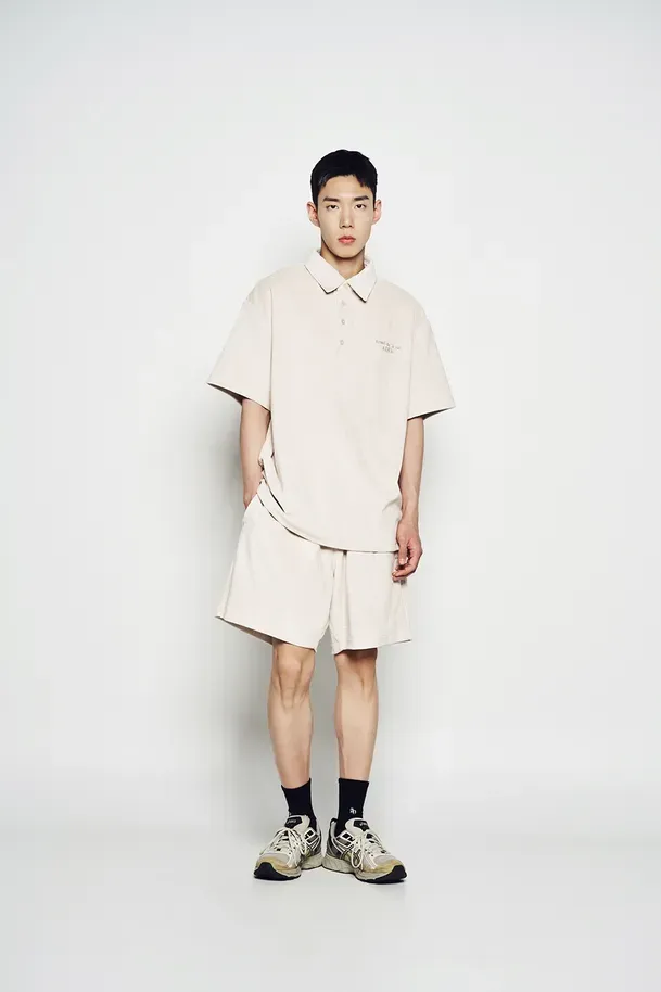 Áo Polo ADLV Basic màu be - Ảnh chi tiết 4