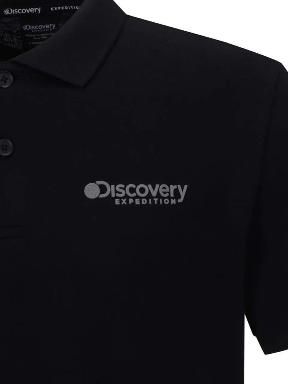 Áo Polo Nam Discovery Form Basic Màu Đen - góc nhìn khác