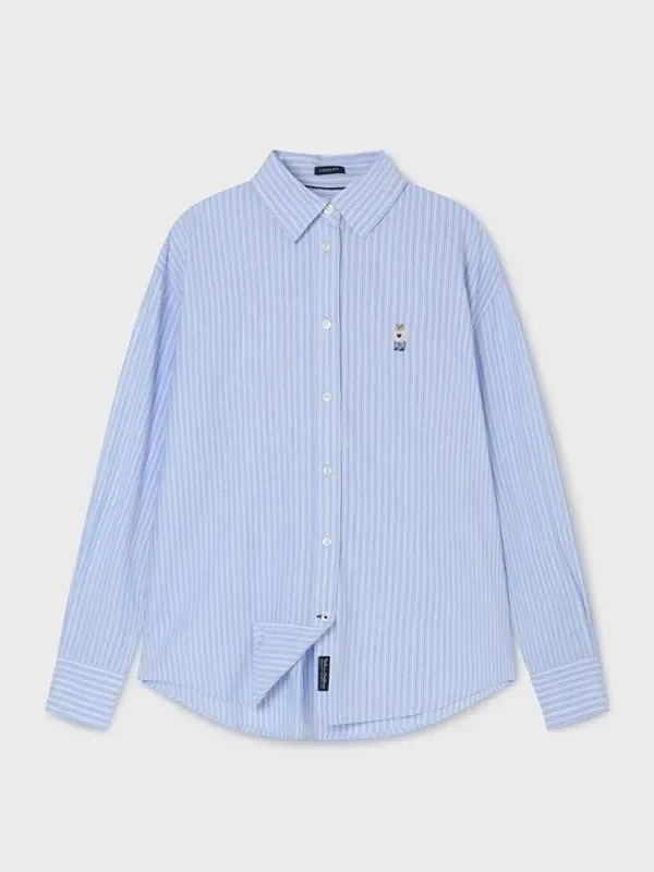 Áo Sơ Mi Nữ WHOAU Steve Loose Fit Striped Light Blue - Ảnh chi tiết 1