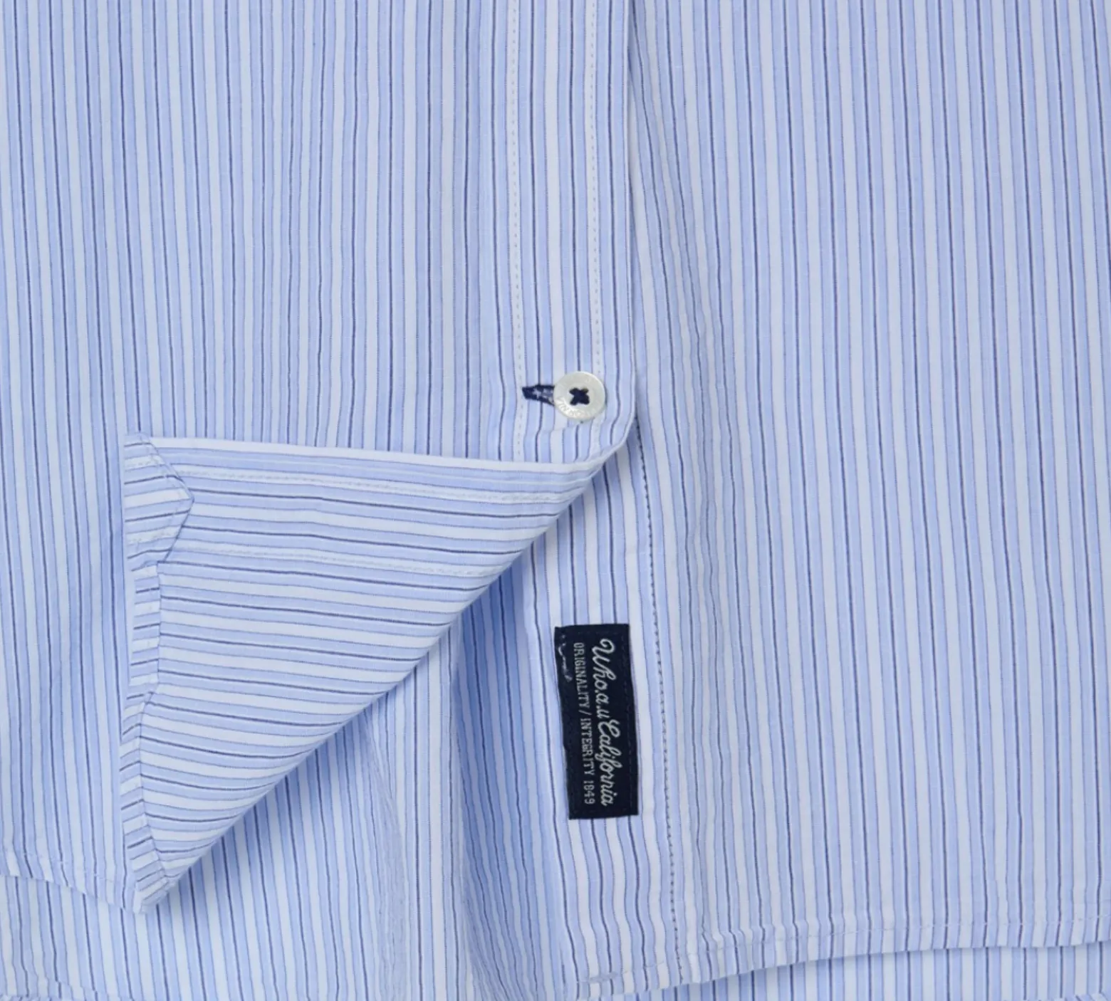 Áo Sơ Mi Nữ WHOAU Steve Loose Fit Striped Light Blue - góc khác