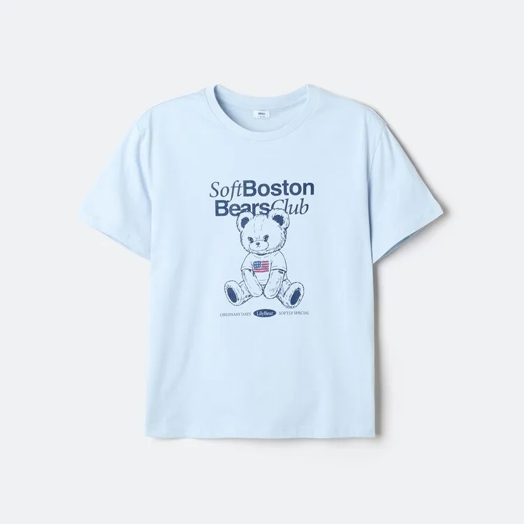 Áo Phông Nữ Spao Gấu Soft Boston Blue - Ảnh chi tiết 3