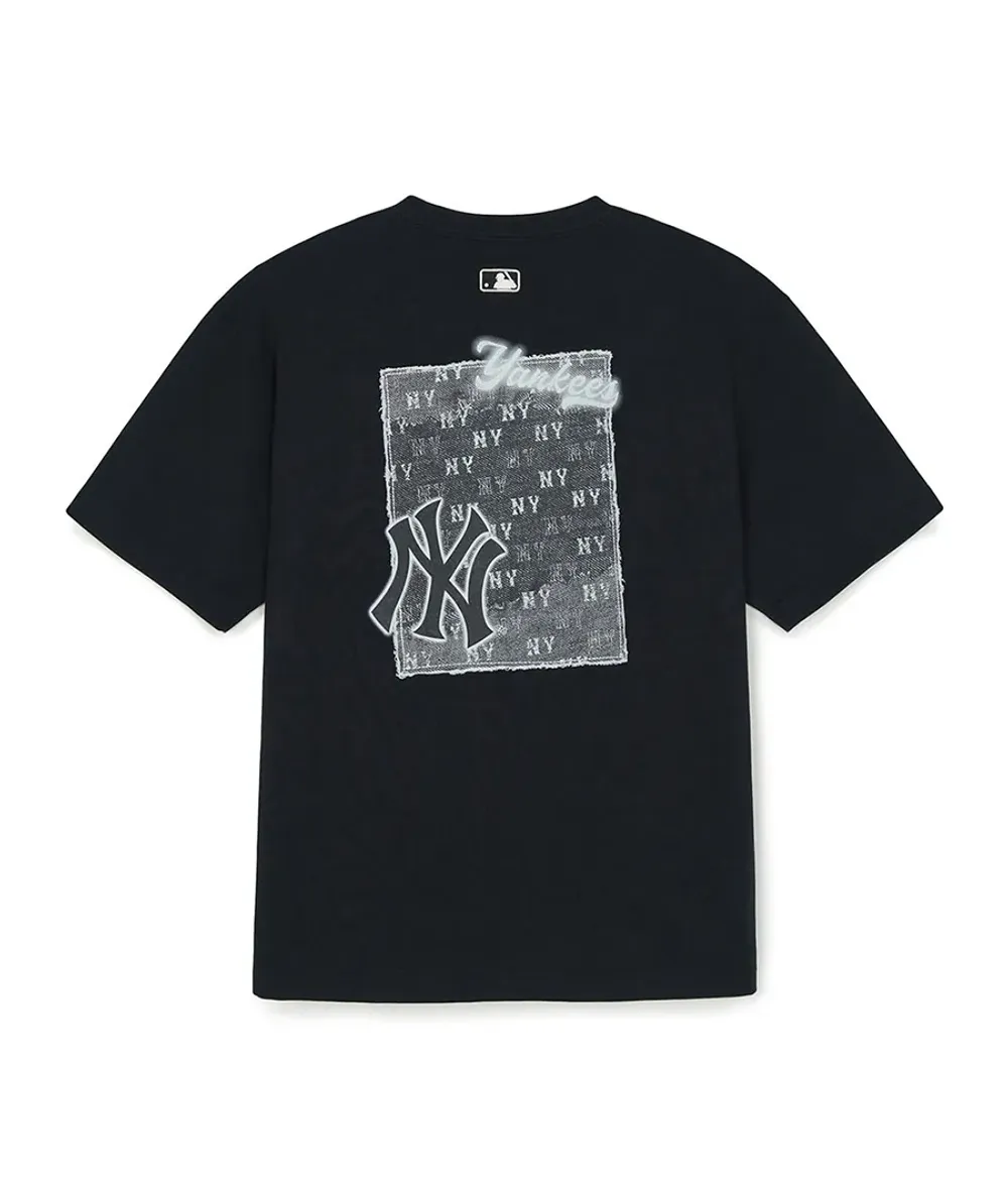 Áo Phông Unisex MLB Vintage Denim NY Màu Đen - góc nhìn khác