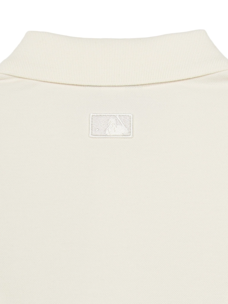 Áo Polo Unisex MLB Basic Coopers Logo Overfit NY Màu Kem - Ảnh chi tiết 6