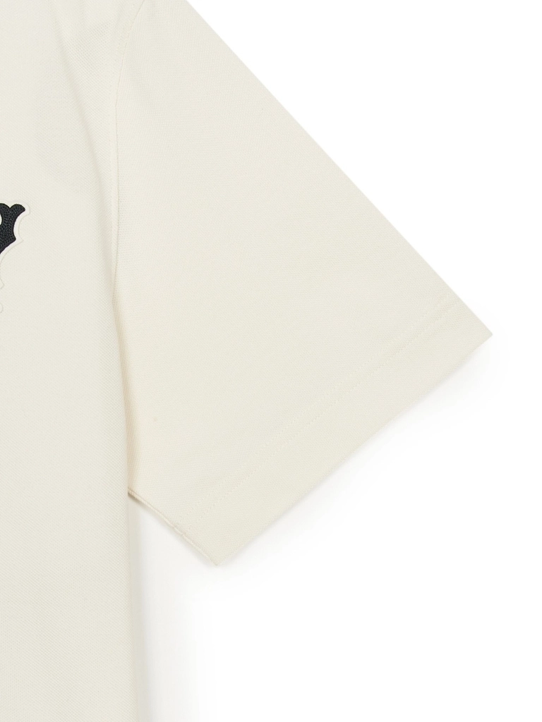 Áo Polo Unisex MLB Basic Coopers Logo Overfit NY Màu Kem - Ảnh chi tiết 5