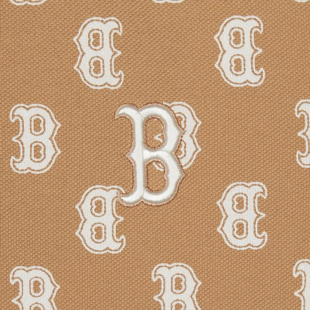 Áo Polo MLB Boston Mono Kẻ Sọc Cổ Be - Ảnh chi tiết 7