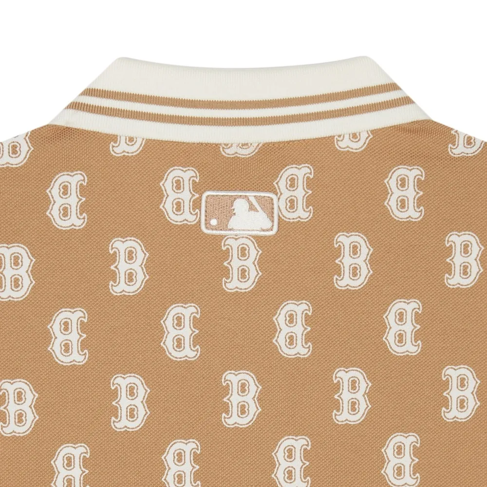 Áo Polo MLB Boston Mono Kẻ Sọc Cổ Be - Ảnh chi tiết 6
