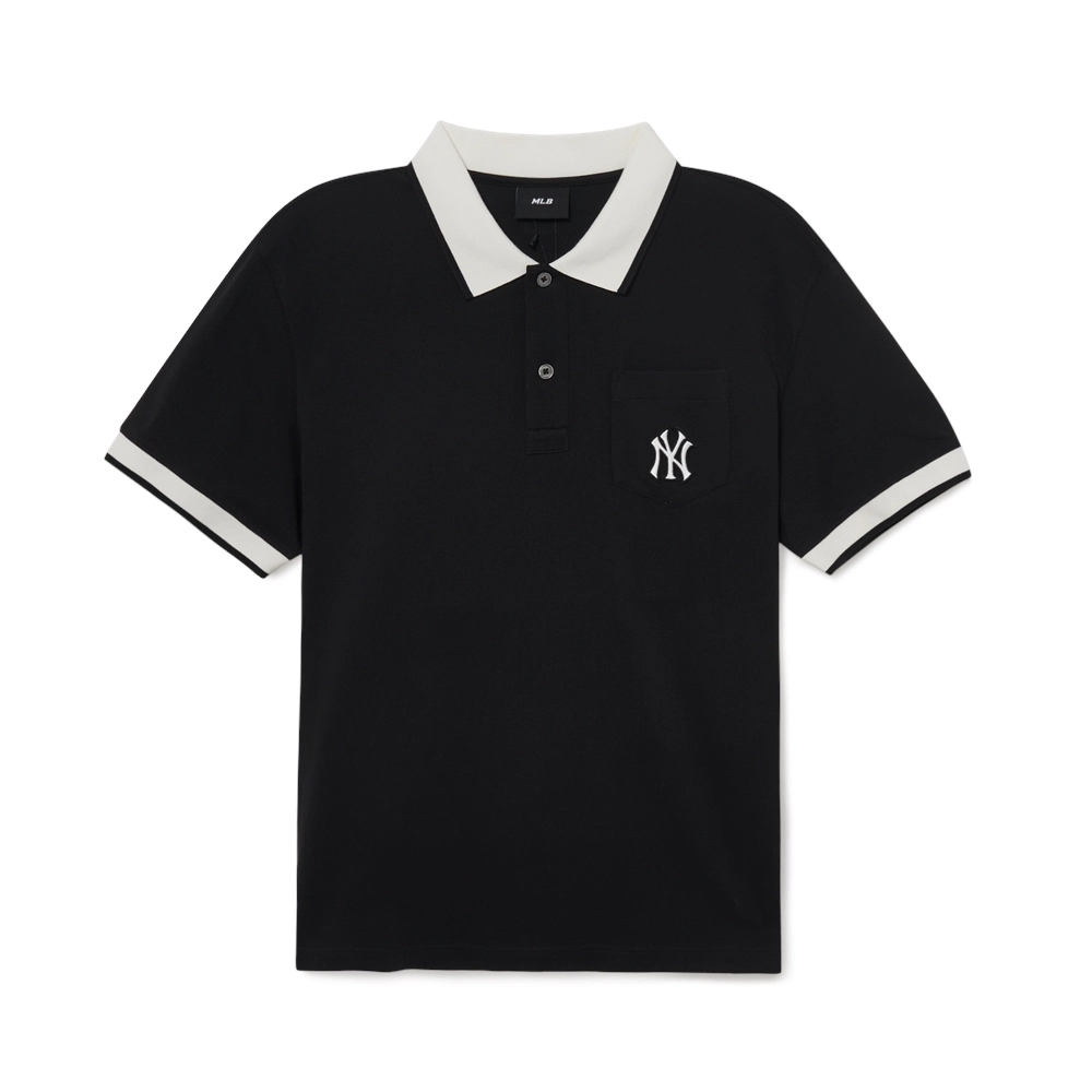 Áo Polo Nam MLB Cổ Bẻ Tay Ngắn Màu Đen