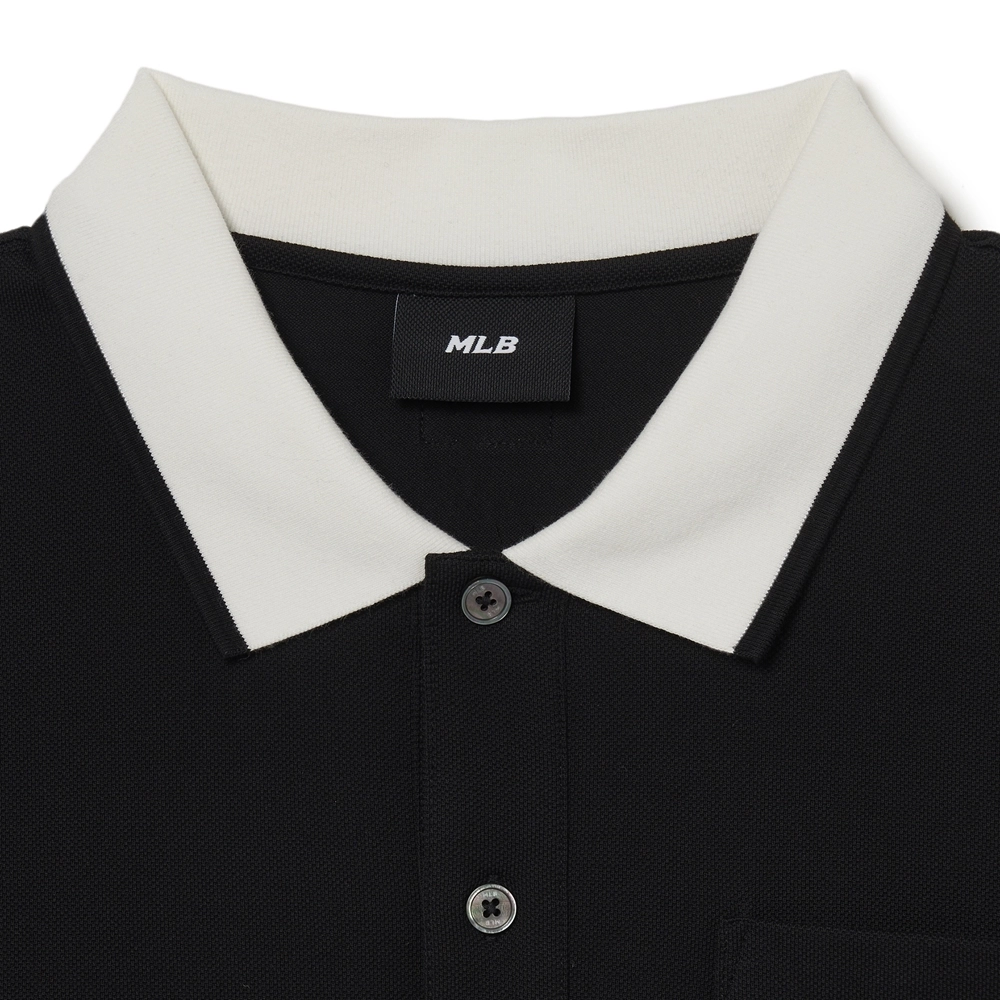 Áo Polo Nam MLB Cổ Bẻ Tay Ngắn Màu Đen - Ảnh chi tiết 8