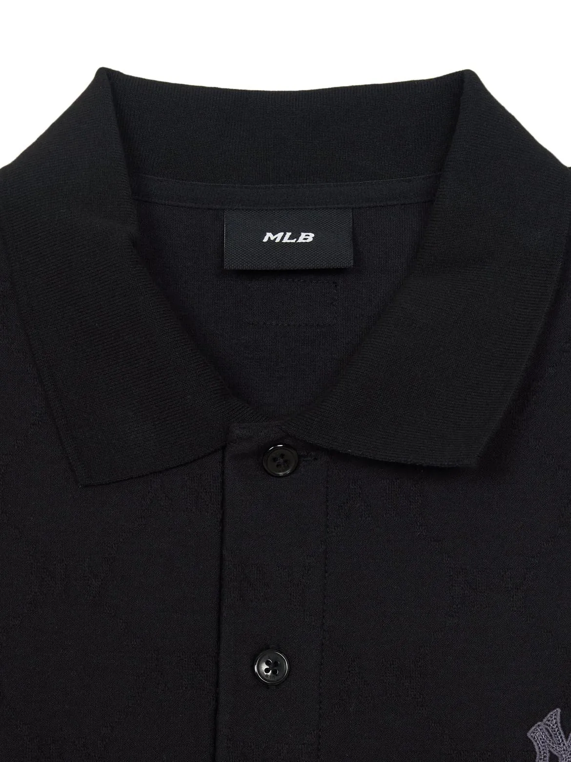 Áo Polo MLB New York Yankees Diamond Monogram Jacquard Form Regular Fit Màu Đen - Ảnh chi tiết 5