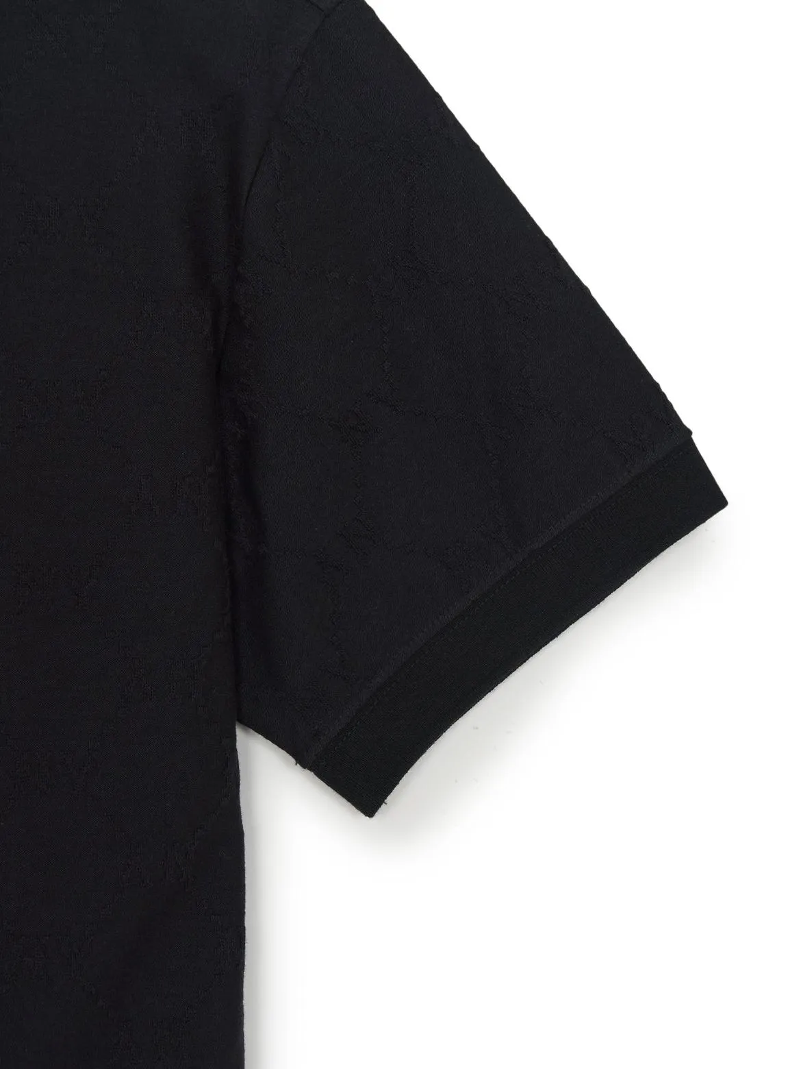 Áo Polo MLB New York Yankees Diamond Monogram Jacquard Form Regular Fit Màu Đen - Ảnh chi tiết 3