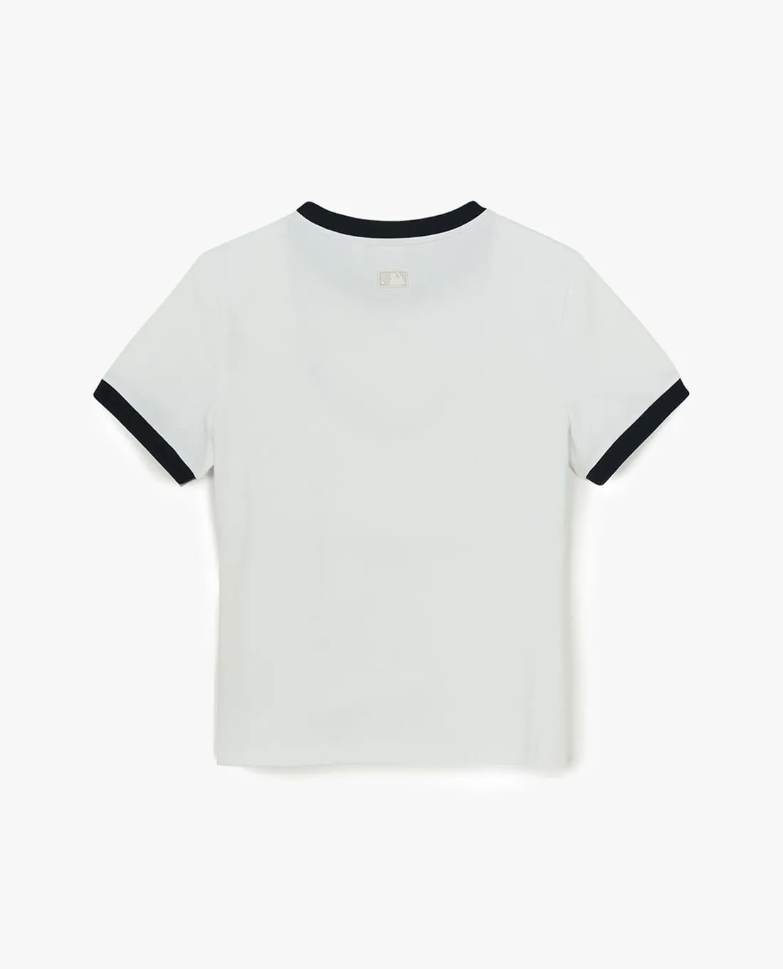 Áo Phông Nữ MLB Basic Small Logo Ringer Màu Trắng - Ảnh chi tiết 2