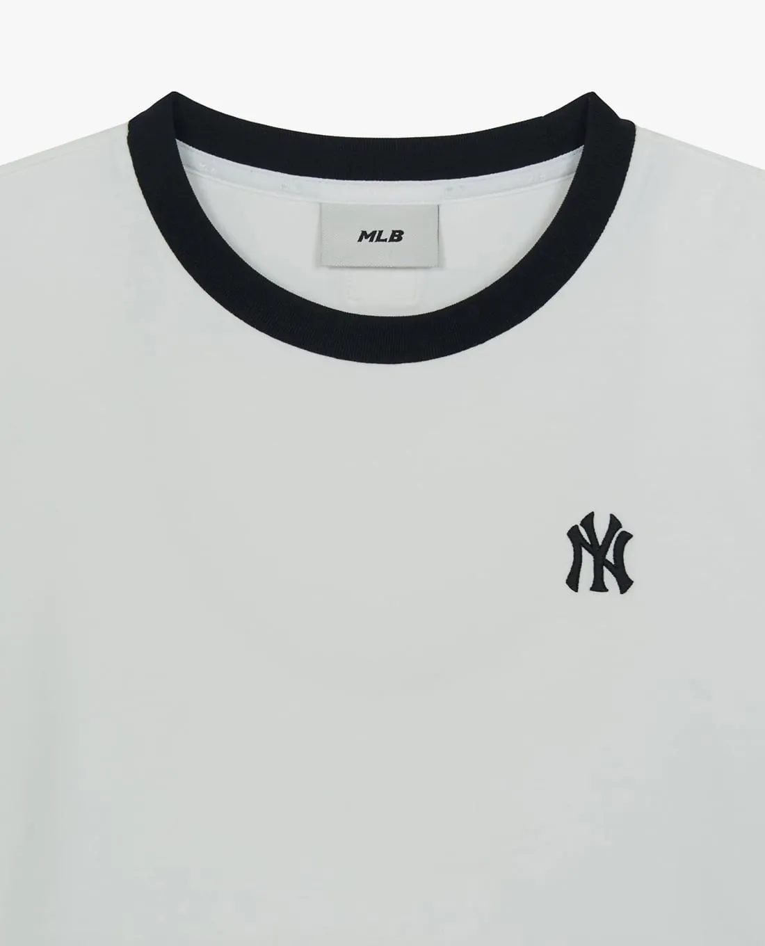 Áo Phông Nữ MLB Basic Small Logo Ringer Màu Trắng - Ảnh chi tiết 3