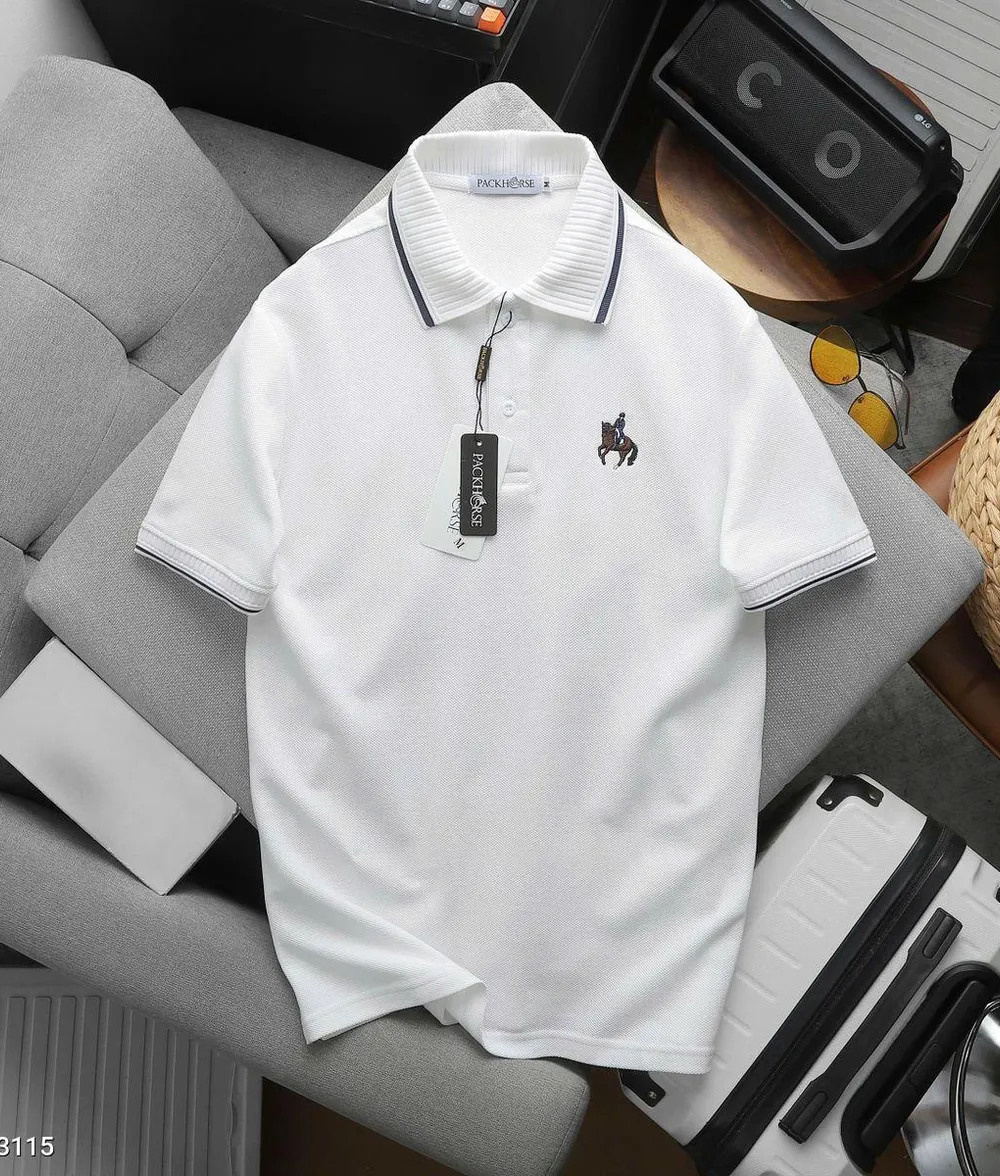 Áo Polo Nam Chất Liệu Cá Sấu Polo Pack Ribbed Form Regular Fit Màu Xanh Than