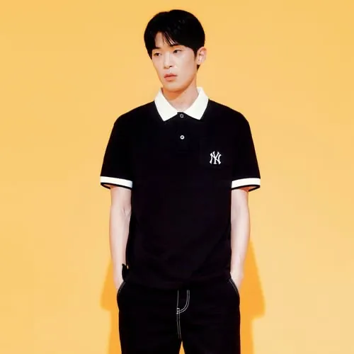 Áo Polo Nam Pandarius - Áo Polo Nam MLB Cổ Bẻ Tay Ngắn Màu Đen