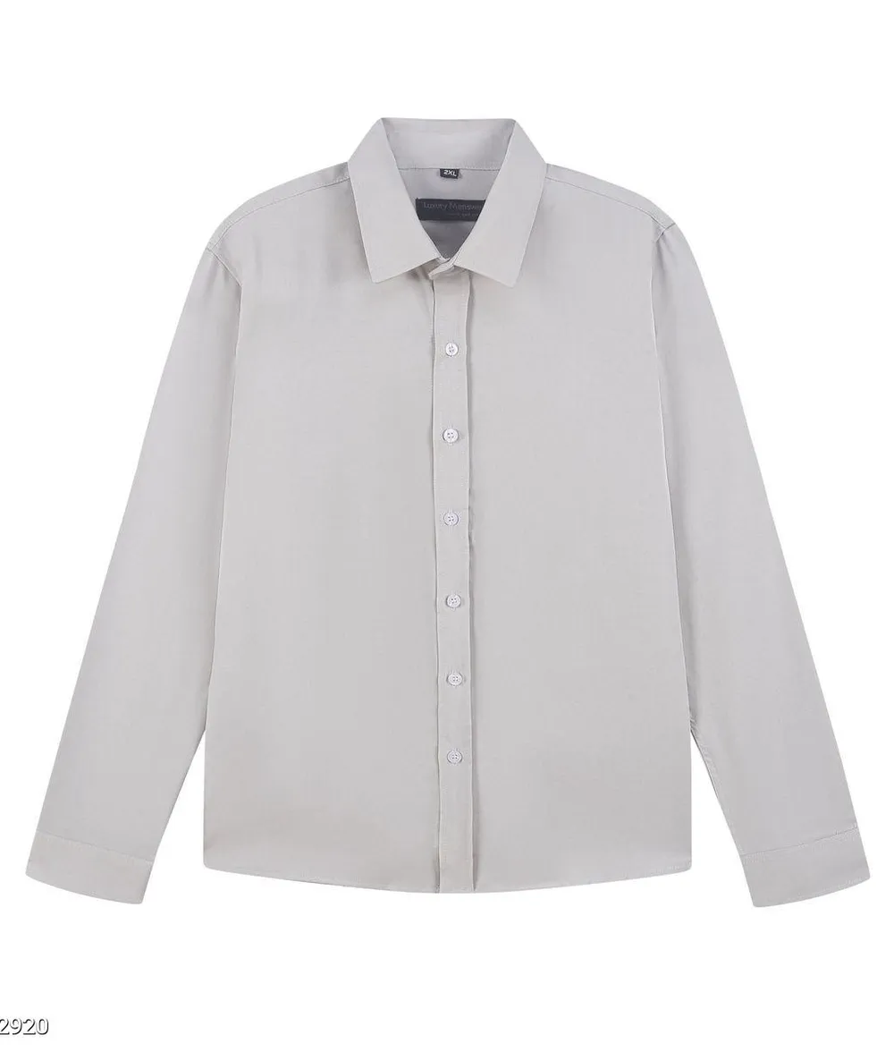 Áo Sơ Mi Nam Dài Tay Cotton Oxford Menswear Cao Cấp Đứng Chống Nhăn Form Regular Fit Màu Ghi Nhạt