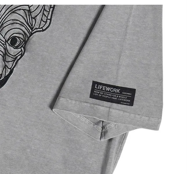 Áo Thun Life Work Màu Grey Logo Đen - Ảnh chi tiết 6