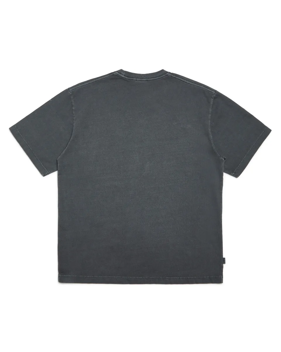 Áo Phông Markgon Logo Nhỏ Nhuộm Pigment Vintage - Dark Grey Form Rộng - Ảnh chi tiết 2