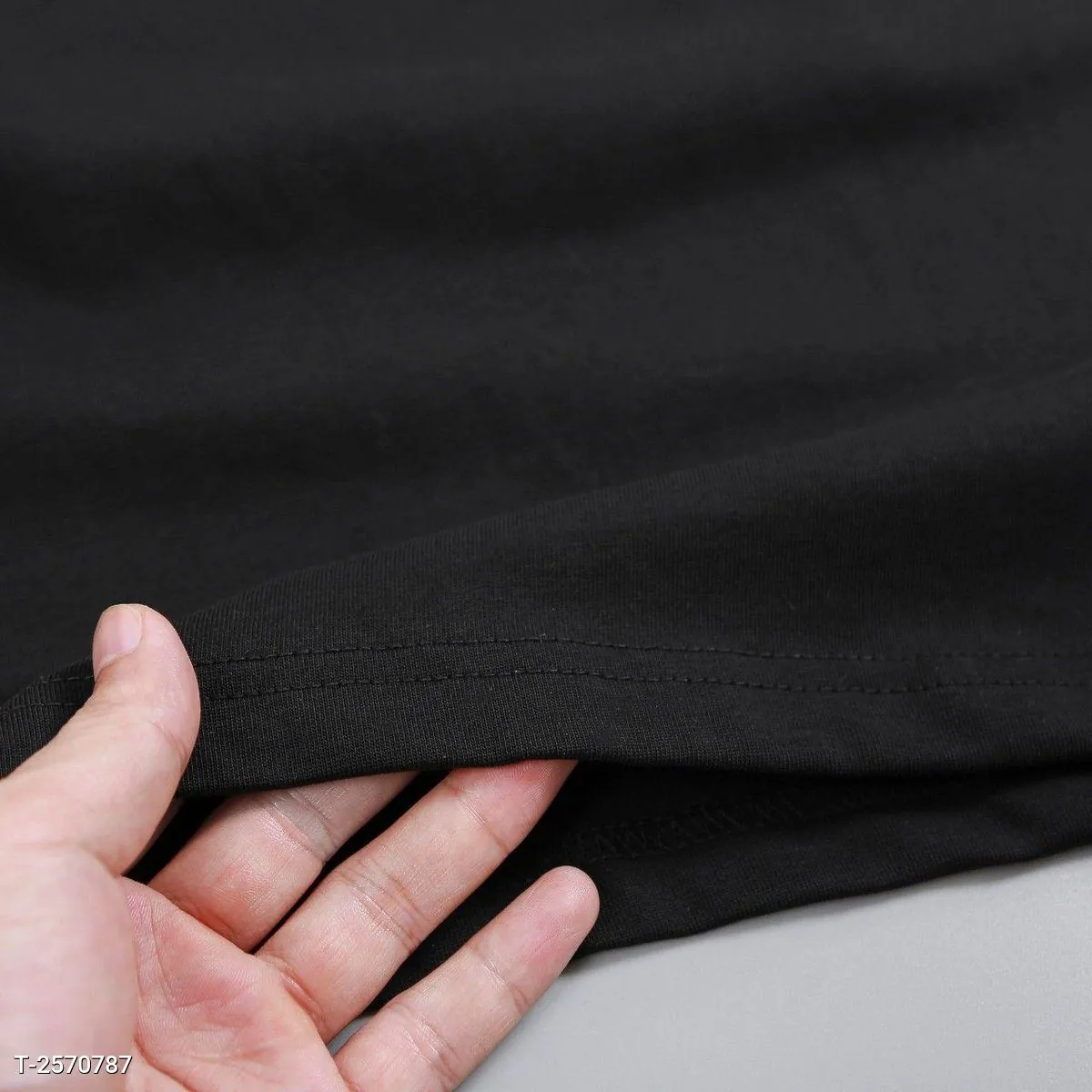 Áo Thun Nam 100% Cotton Form Basic Mềm Mại Thoáng Khí Màu Đen - Ảnh chi tiết 7