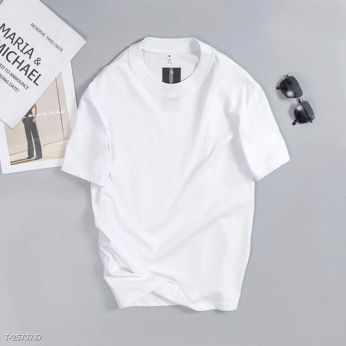 Áo Thun Nam 100% Cotton Form Basic Mềm Mại Thoáng Khí Màu Trắng