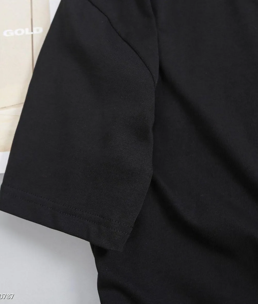 Áo Thun Nam 100% Cotton Form Basic Mềm Mại Thoáng Khí Màu Đen - Ảnh chi tiết 3