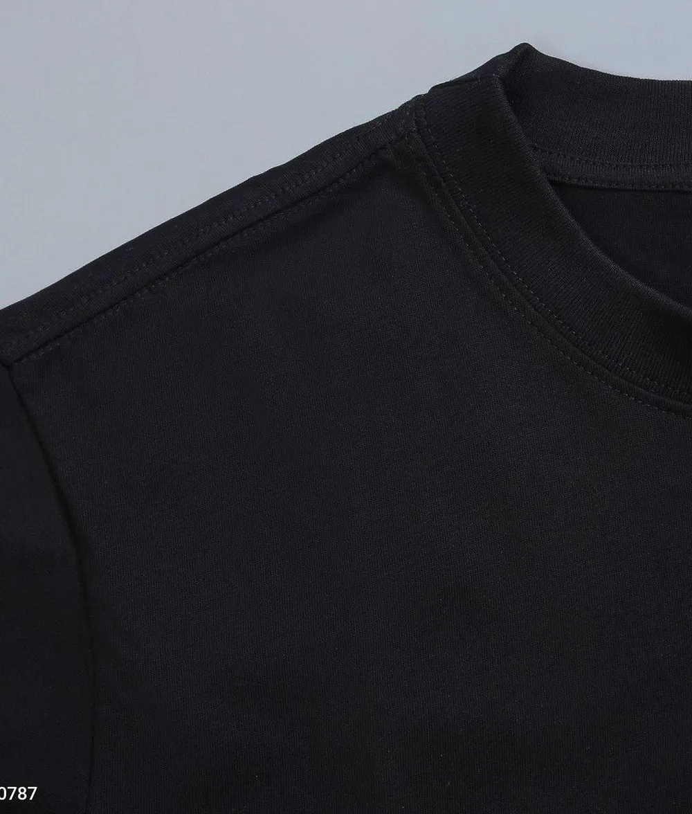 Áo Thun Nam 100% Cotton Form Basic Mềm Mại Thoáng Khí Màu Đen - Ảnh chi tiết 4