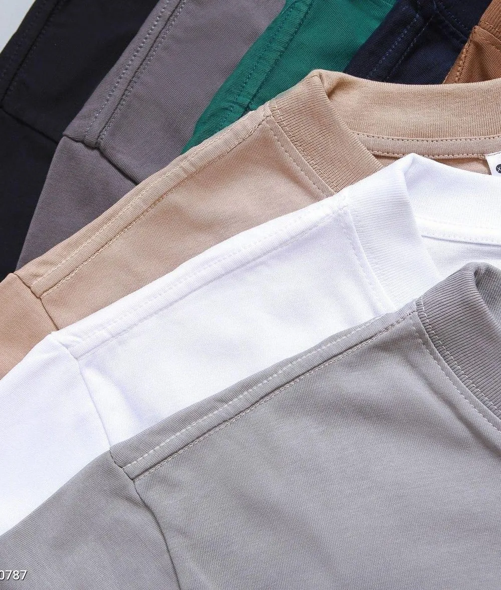 Áo Thun Nam 100% Cotton Form Basic Mềm Mại Thoáng Khí Màu Trắng - Ảnh chi tiết 4