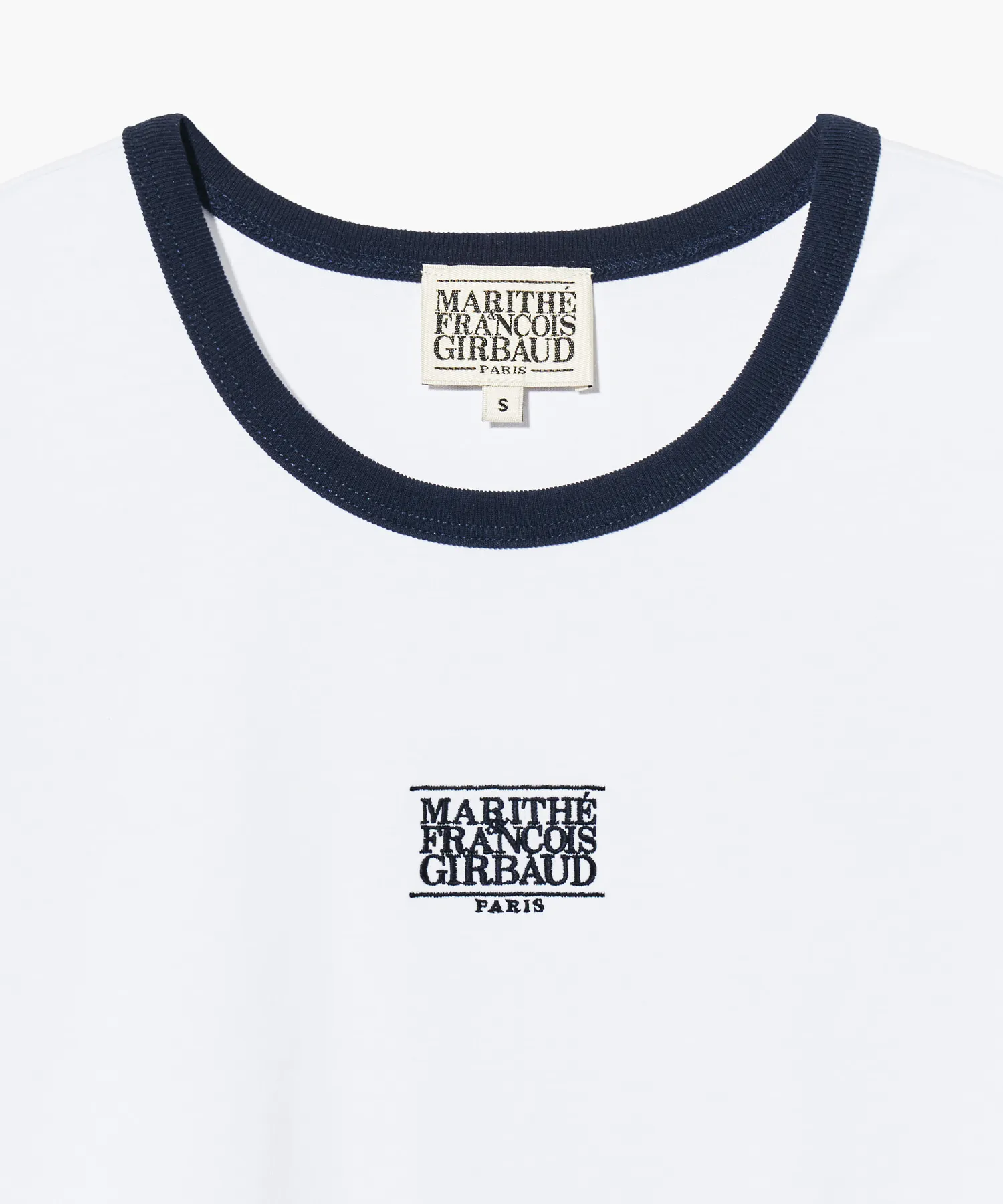 Áo Thun Nữ Marithe Classic Logo Ringer Tee Màu Trắng - Ảnh chi tiết 3