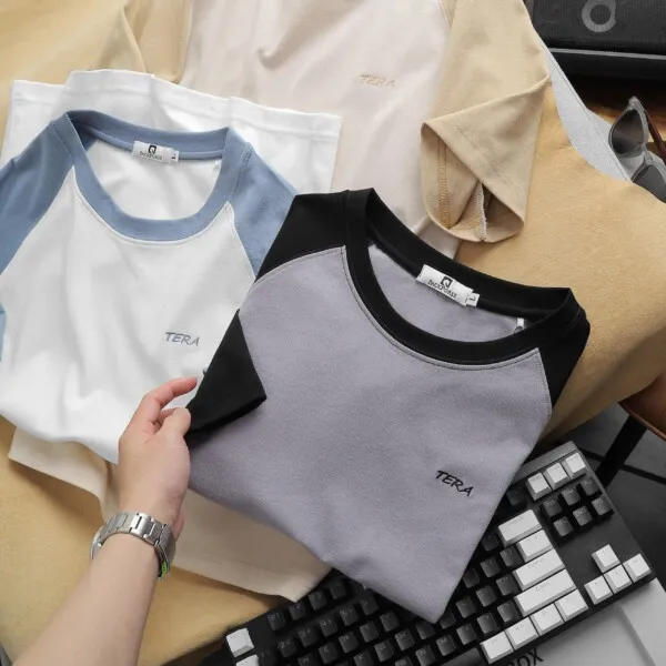 Áo Thun Nam Cổ Tròn Thiết Kế Cao Cấp Pack Tera Màu Xám - Ảnh chi tiết 5