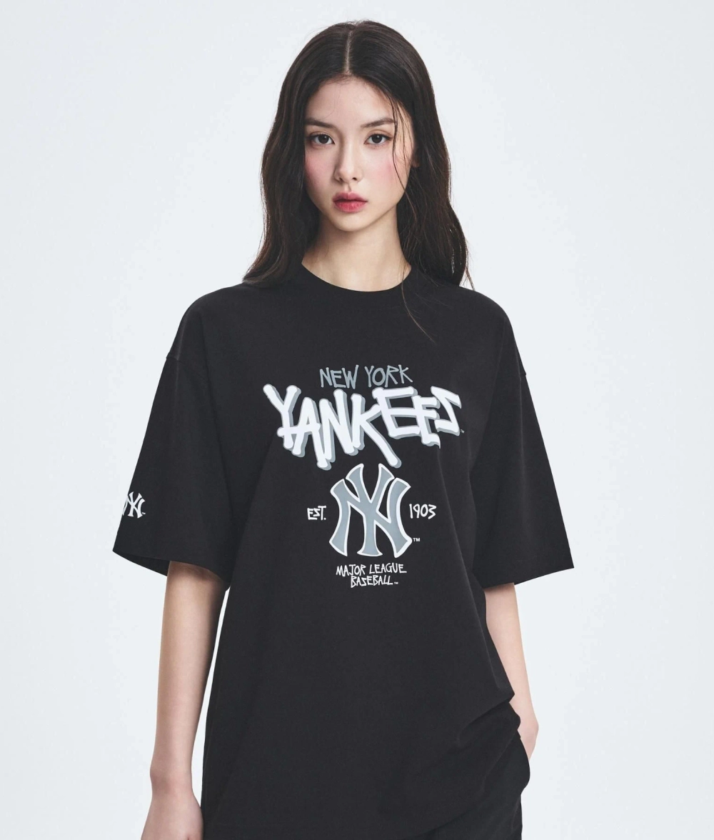 Áo Thun Unisex MLB Cổ Tròn Tay Ngắn Form Oversize Basic Street Big Logo - Ảnh chi tiết 9