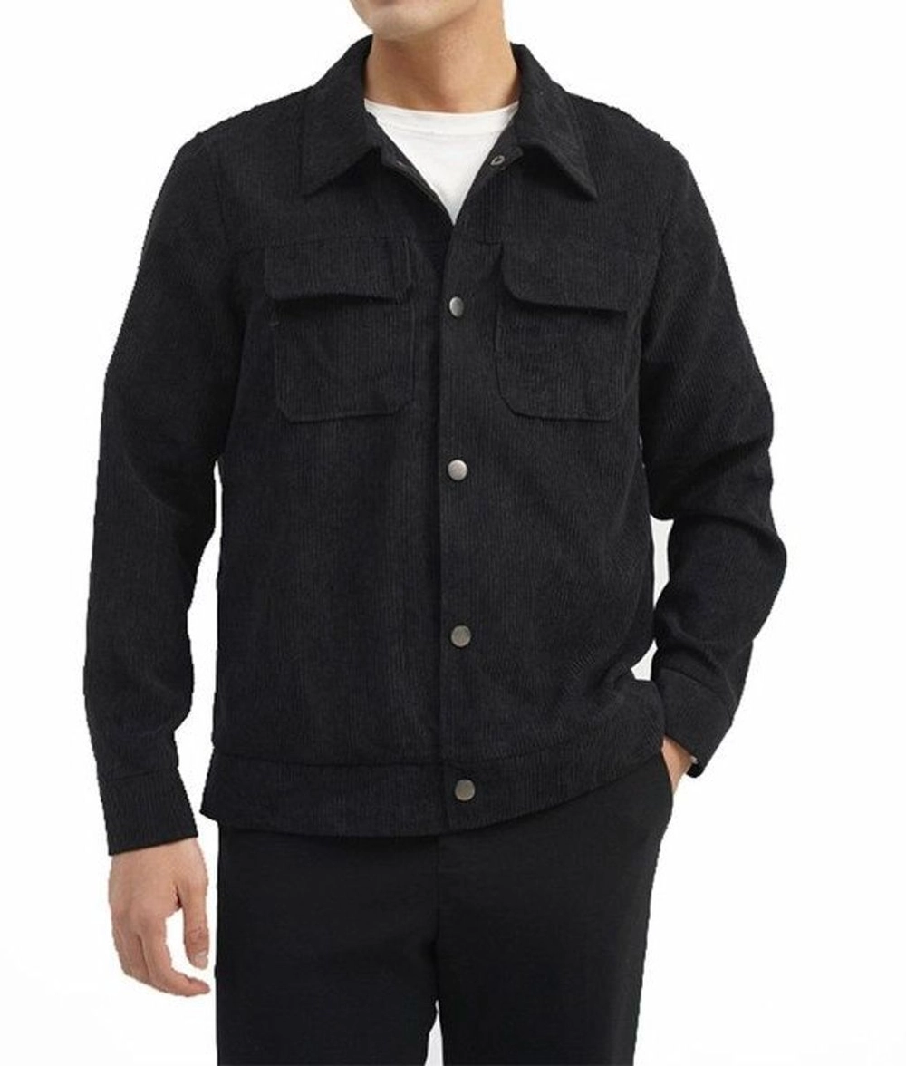 Áo Khoác Nhung Tăm Nam Form Rộng Style Hàn Quốc – Đen
