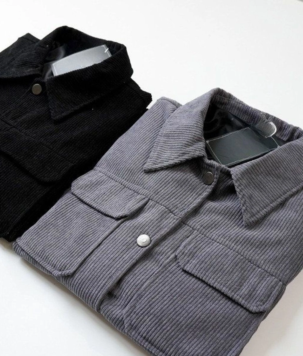 Áo Khoác Nhung Tăm Nam Form Rộng Style Hàn Quốc – Xám - Ảnh chi tiết 4