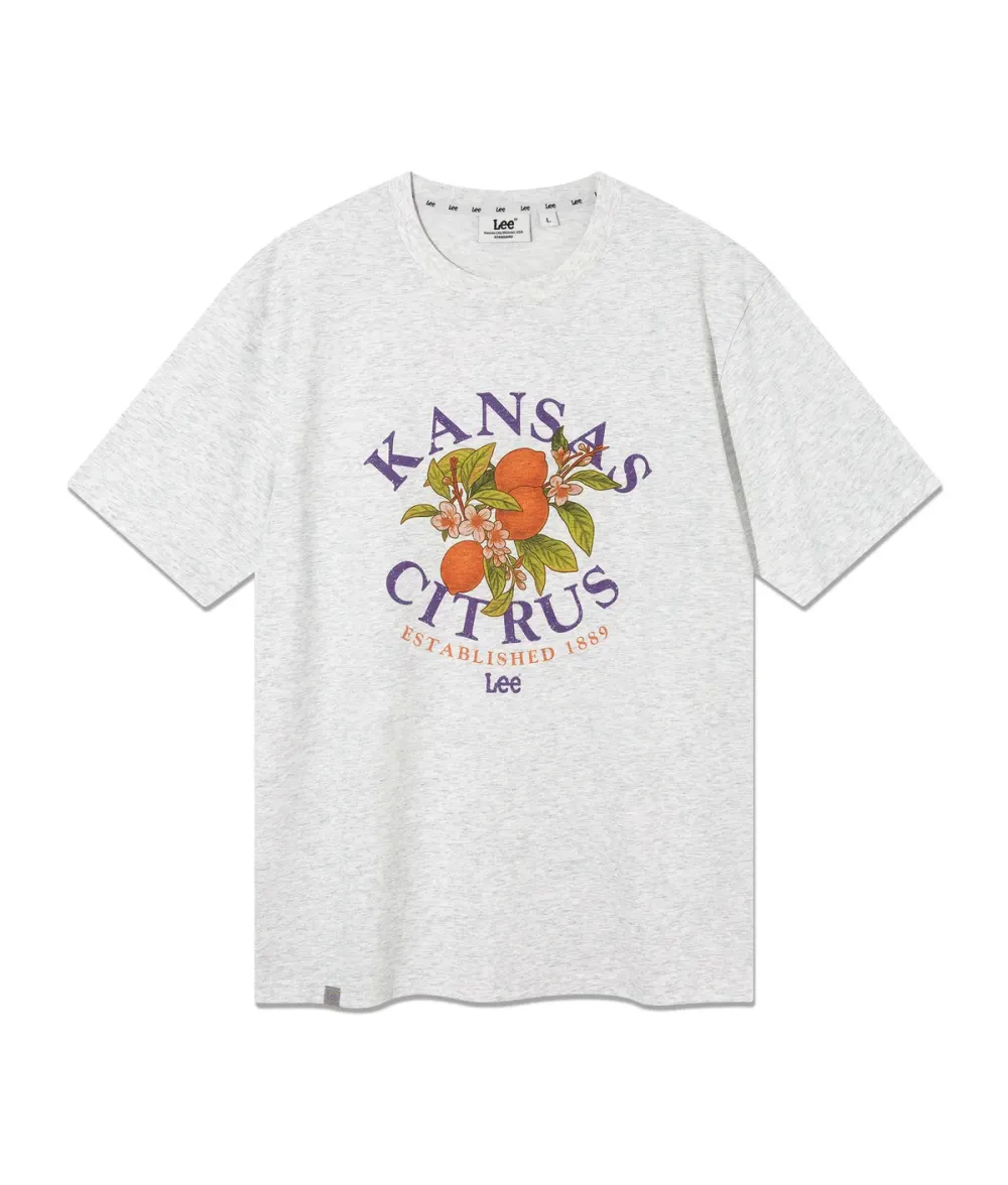 Áo Thun Tay Ngắn Form Unisex Citrus Graphic Màu Xám
