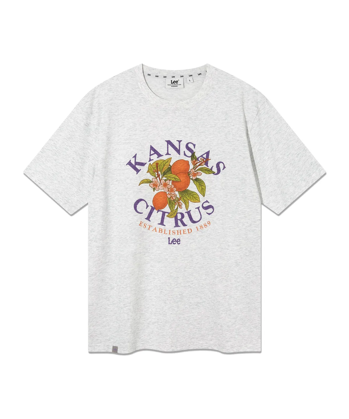 Áo Thun Tay Ngắn Form Unisex Citrus Graphic Màu Xám - Ảnh chi tiết 1
