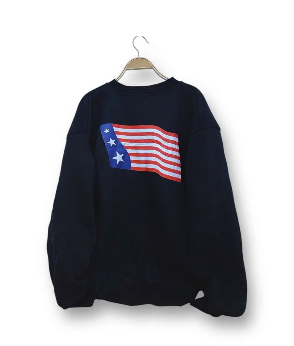Áo Sweater Unisex In Cờ Mỹ – Đen