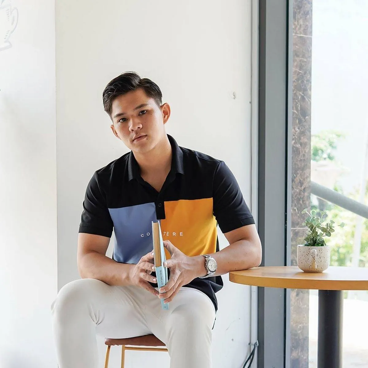 Áo Polo Nam Cổ Bẻ Macr Cour Cotton Form Regular Fit Màu Đen - góc khác