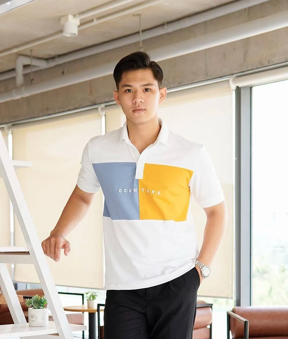 Áo Polo Nam Cổ Bẻ Macr Cour Cotton Form Regular Fit Màu Trắng - Ảnh chi tiết 1