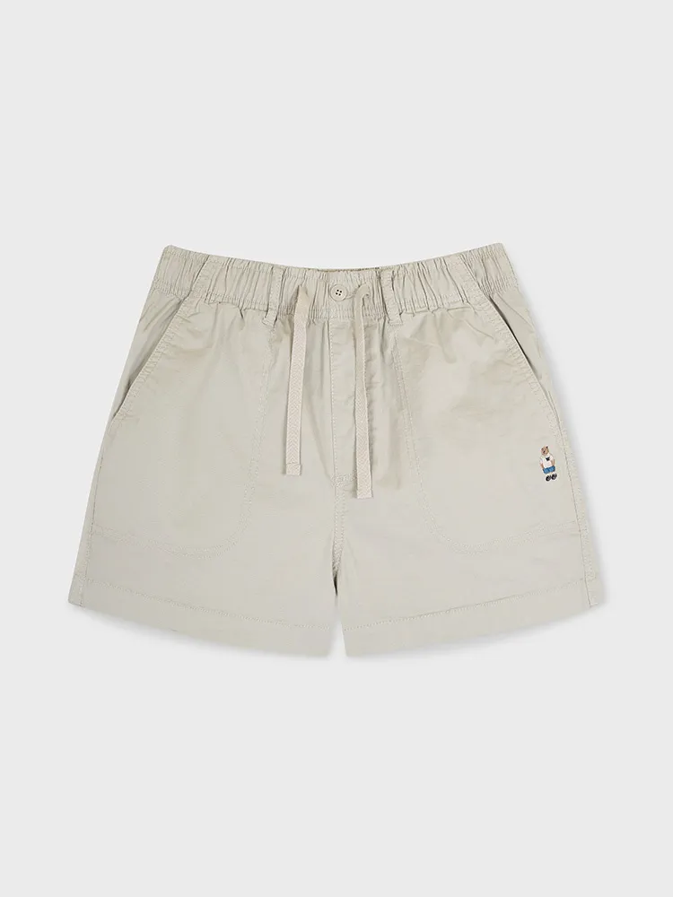 Quần Short Nữ WHOAU Steve Basic Shorts Màu Be - Ảnh chi tiết 1