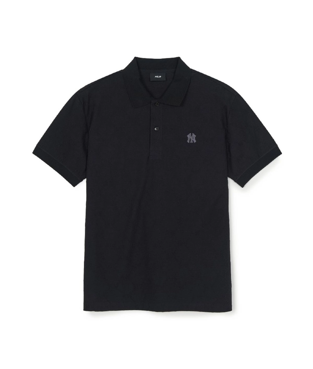 Áo Polo MLB New York Yankees Diamond Monogram Jacquard Form Regular Fit Màu Đen