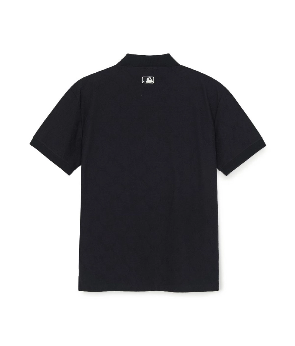 Áo Polo MLB New York Yankees Diamond Monogram Jacquard Form Regular Fit Màu Đen - góc khác