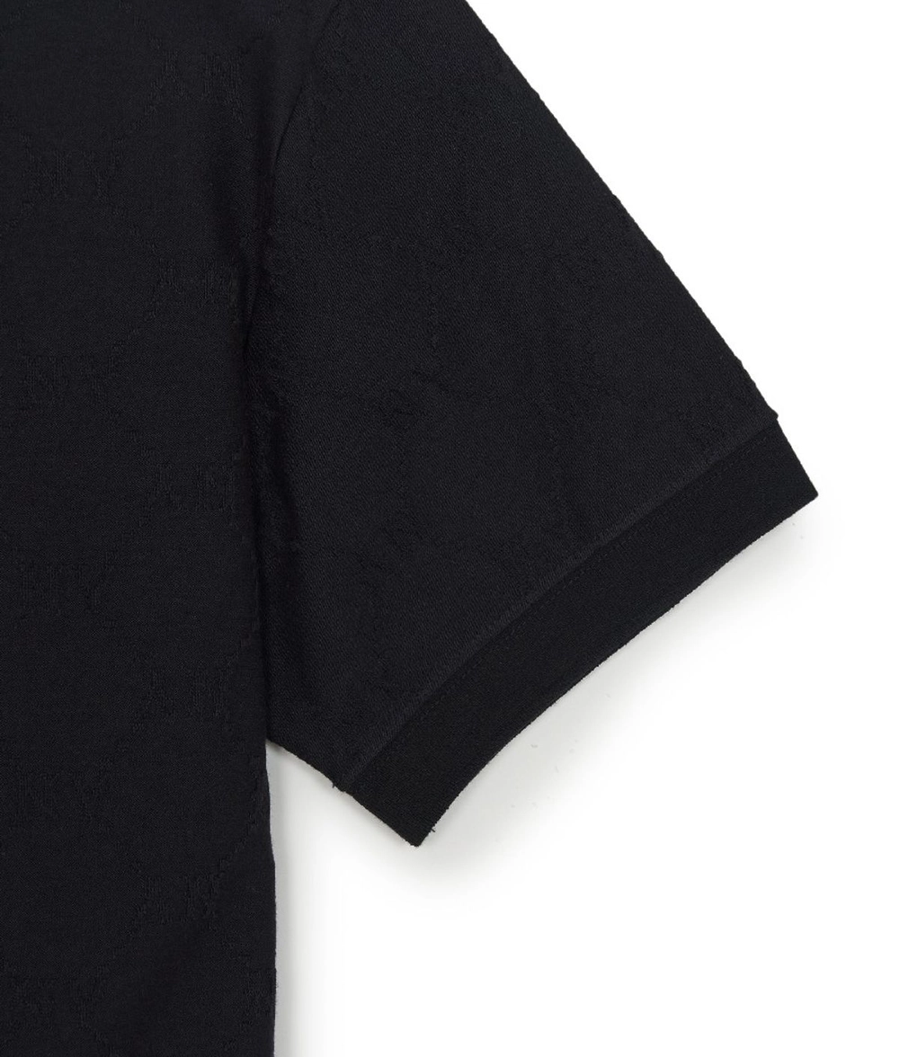 Áo Polo MLB New York Yankees Diamond Monogram Jacquard Form Regular Fit Màu Đen - Ảnh chi tiết 5