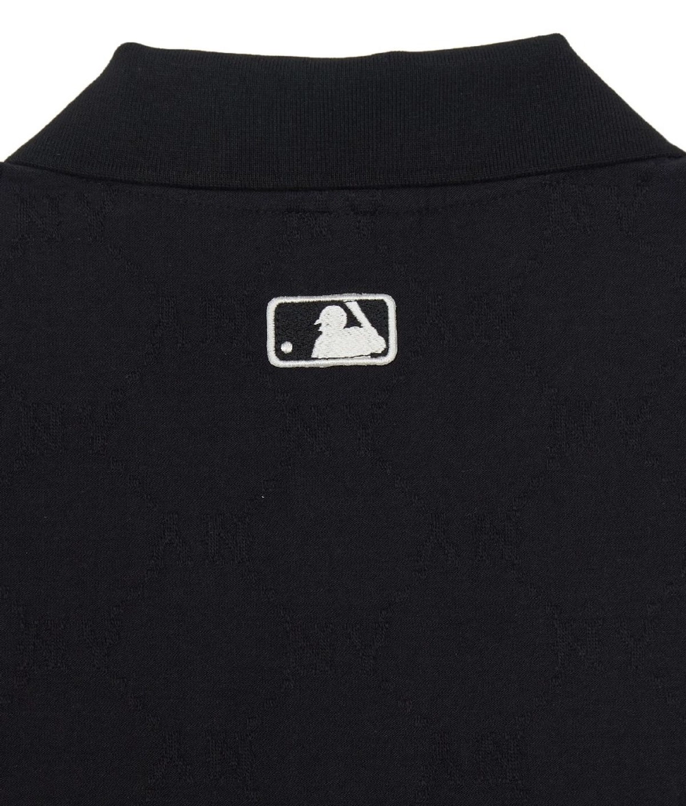 Áo Polo MLB New York Yankees Diamond Monogram Jacquard Form Regular Fit Màu Đen - Ảnh chi tiết 7