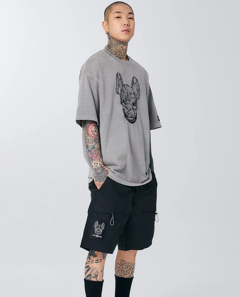 Áo Thun Life Work Màu Grey Logo Đen - Ảnh chi tiết 1