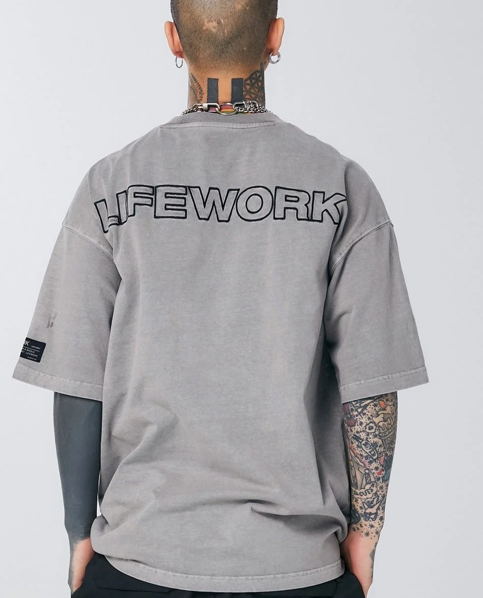 Áo Thun Life Work Màu Grey Logo Đen - Ảnh chi tiết 6