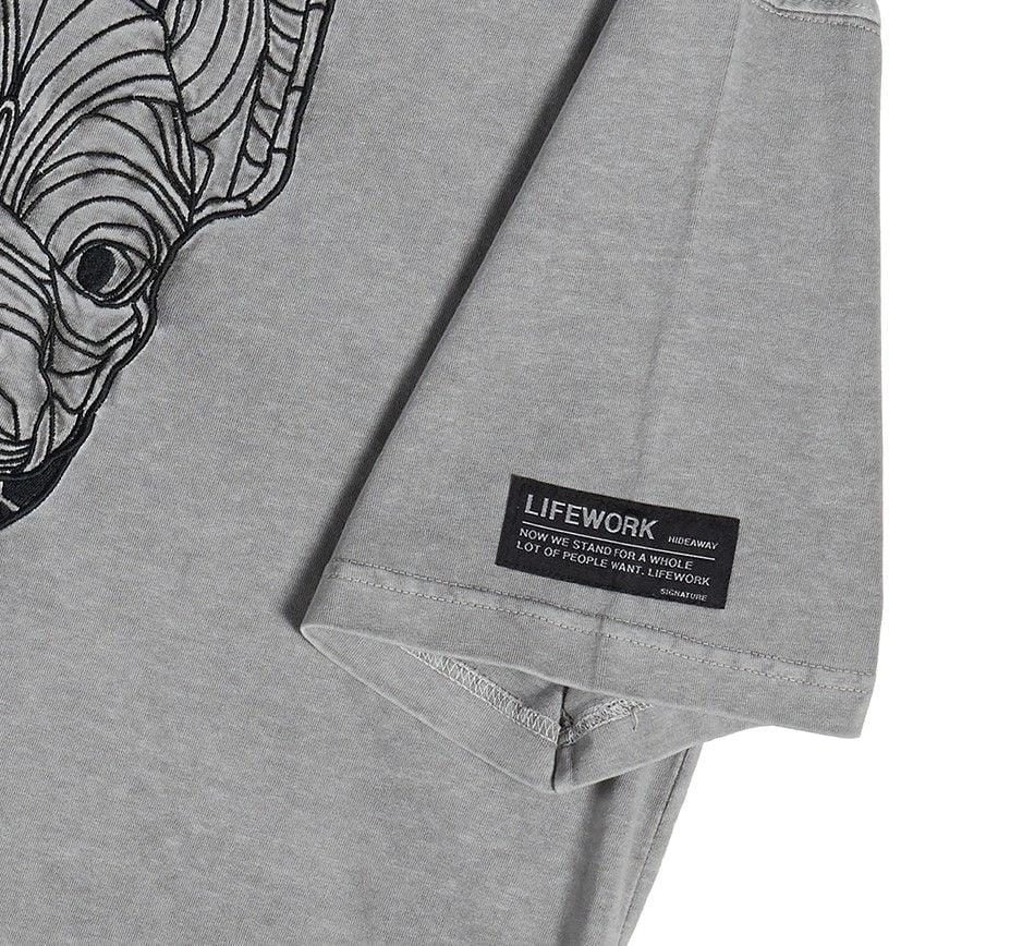 Áo Thun Life Work Màu Grey Logo Đen - Ảnh chi tiết 3