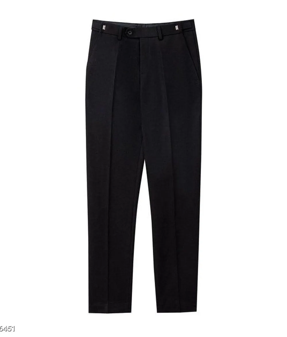 Quần Âu Nam Chỉnh Cạp Vải Cotton Cao Cấp Form Slimfit Trẻ Trung Màu Đen - Ảnh chi tiết 1