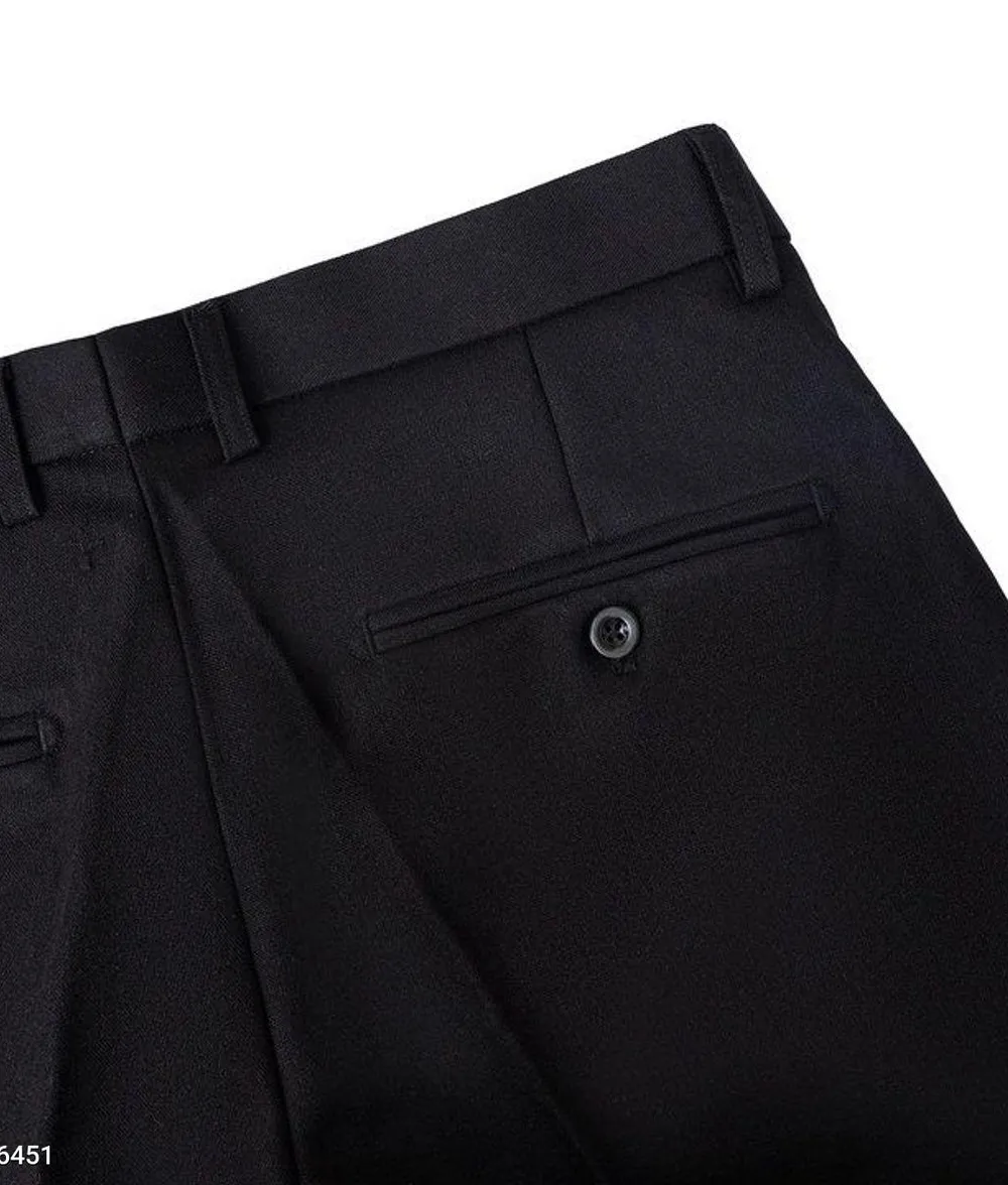 Quần Âu Nam Chỉnh Cạp Vải Cotton Cao Cấp Form Slimfit Trẻ Trung Màu Đen - Ảnh chi tiết 3