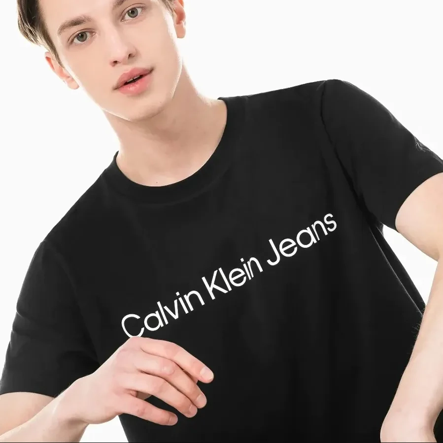 Áo Phông Calvin Klein Jeans Basic Đen - Ảnh chi tiết 2