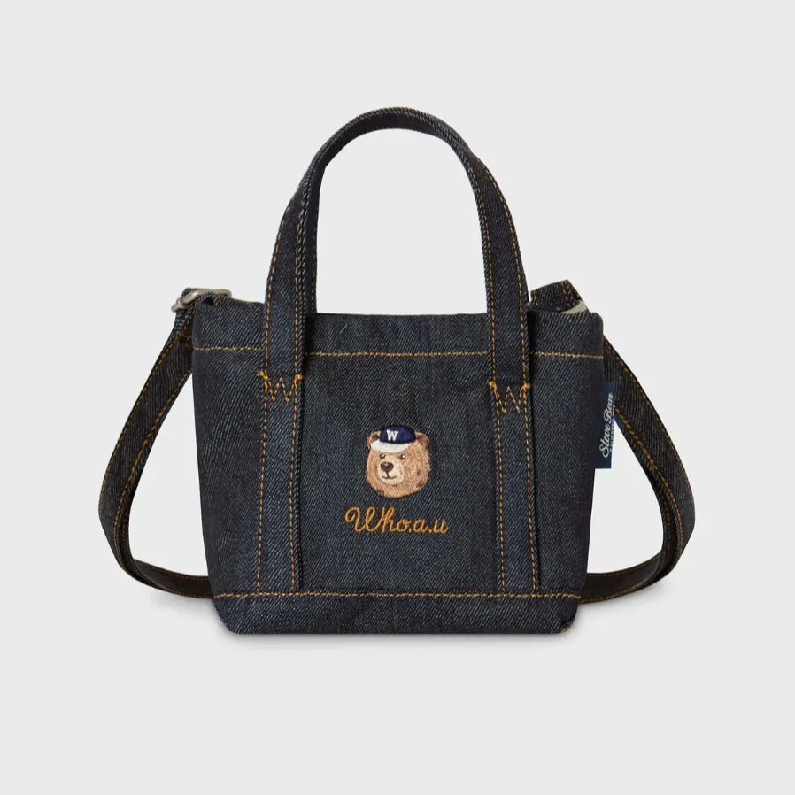 Túi Whoau Steve Denim Mini Tote Bag Indigo - Ảnh chi tiết 1