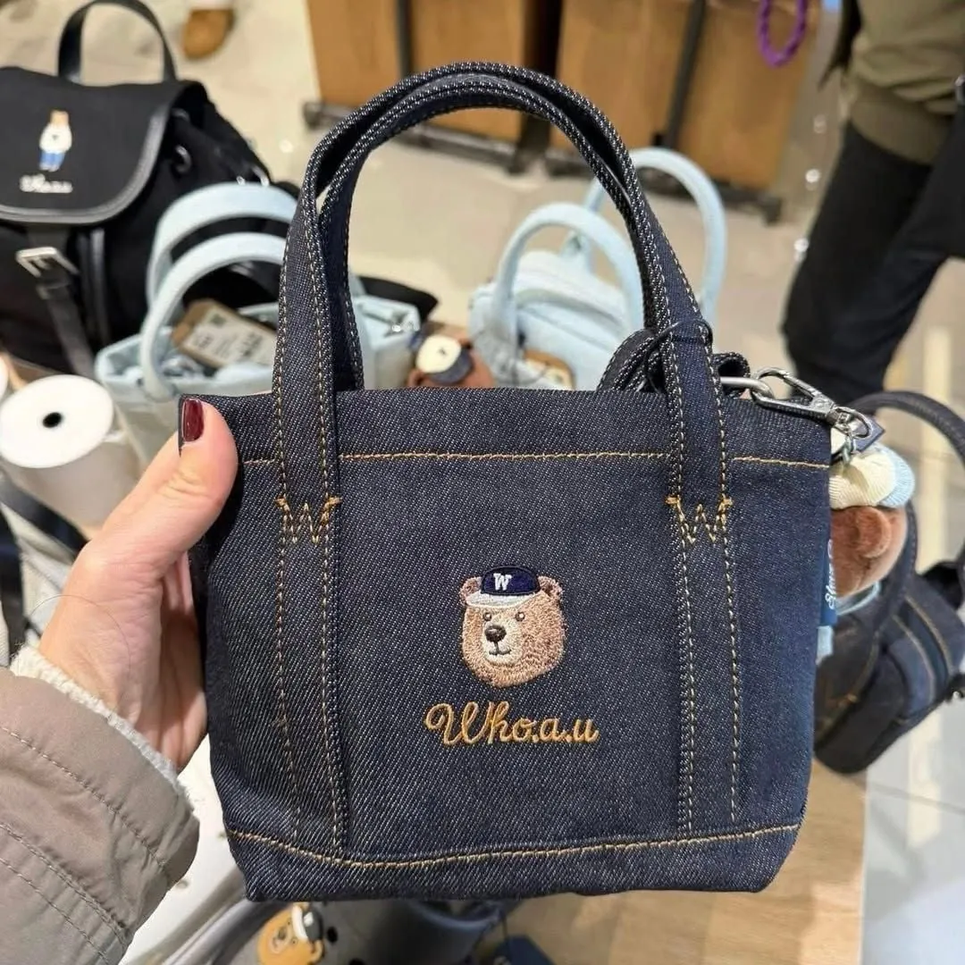 Túi Whoau Steve Denim Mini Tote Bag Indigo - Ảnh chi tiết 4